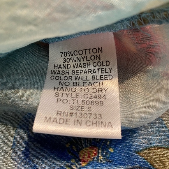 Umgee Turquoise Sheer Floral Blouse - Picture 4 of 11